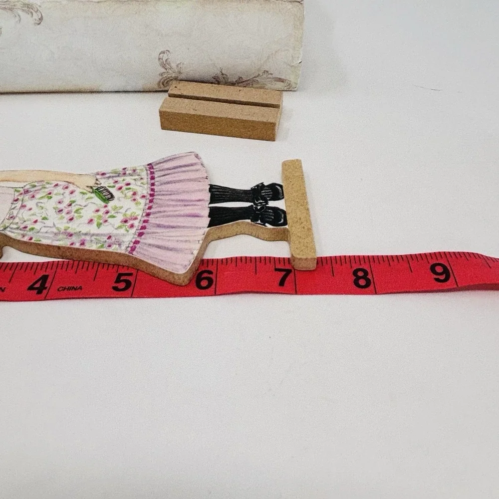 Vintage Wooden Paper Dolls Victorian Dress Up & Fireplace Lot Cottagecore